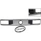 Radiator grille for square headlamps black with adhesive chrome edge