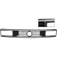 Radiator grille for square headlamps black with grey painted edge