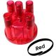 Clear transparant stock top mount distributor cap. Fits Bosch distributor red